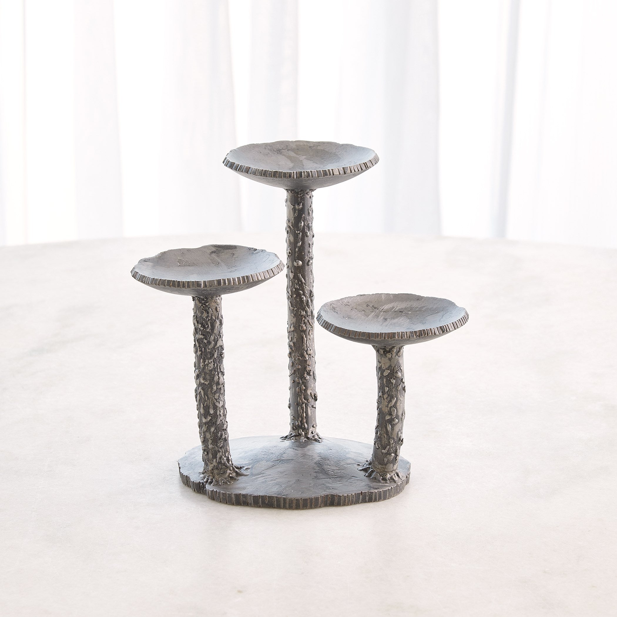 Global Views Forest Blossom Candle Holder Natural Iron