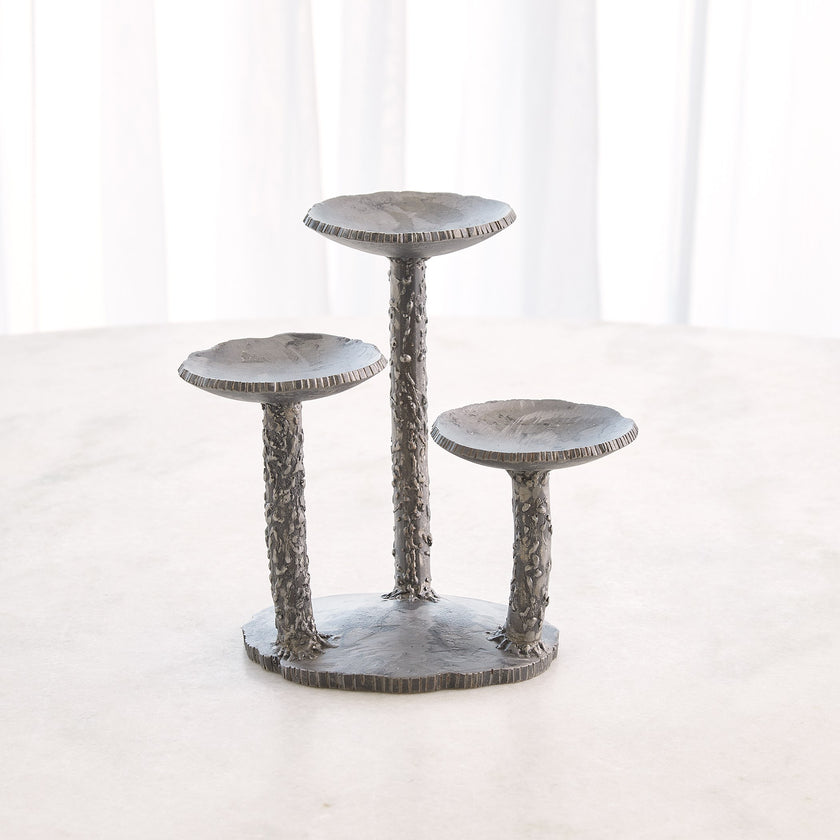 Global Views Forest Blossom Candle Holder Natural Iron