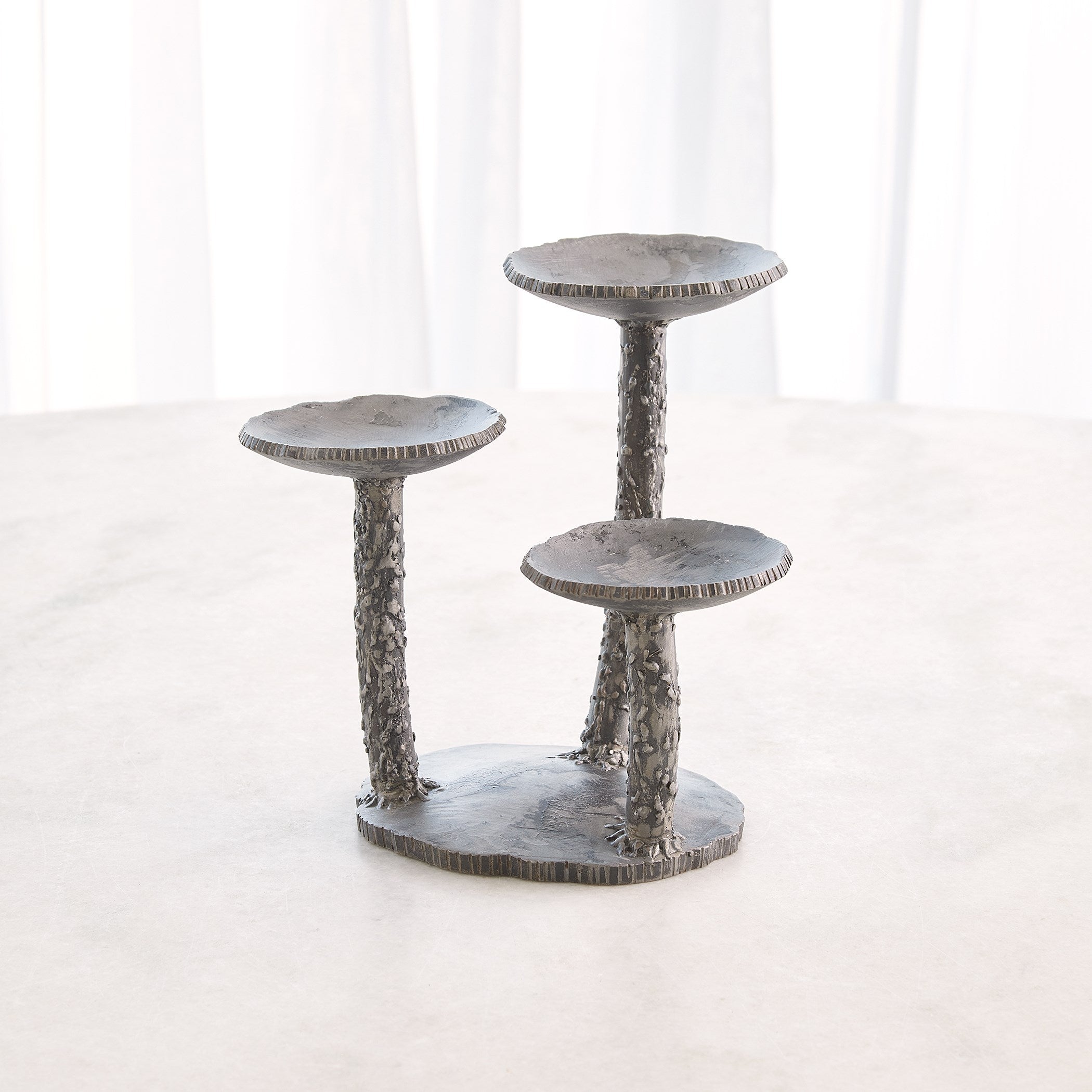 Global Views Forest Blossom Candle Holder Natural Iron