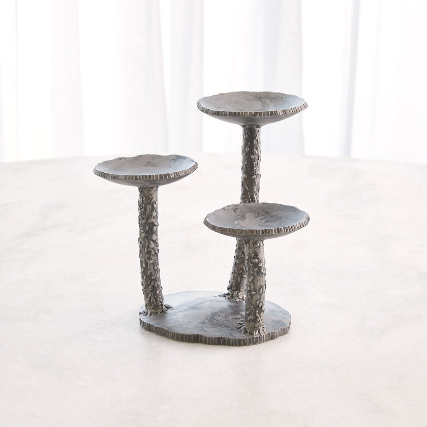 Global Views Forest Blossom Candle Holder Natural Iron