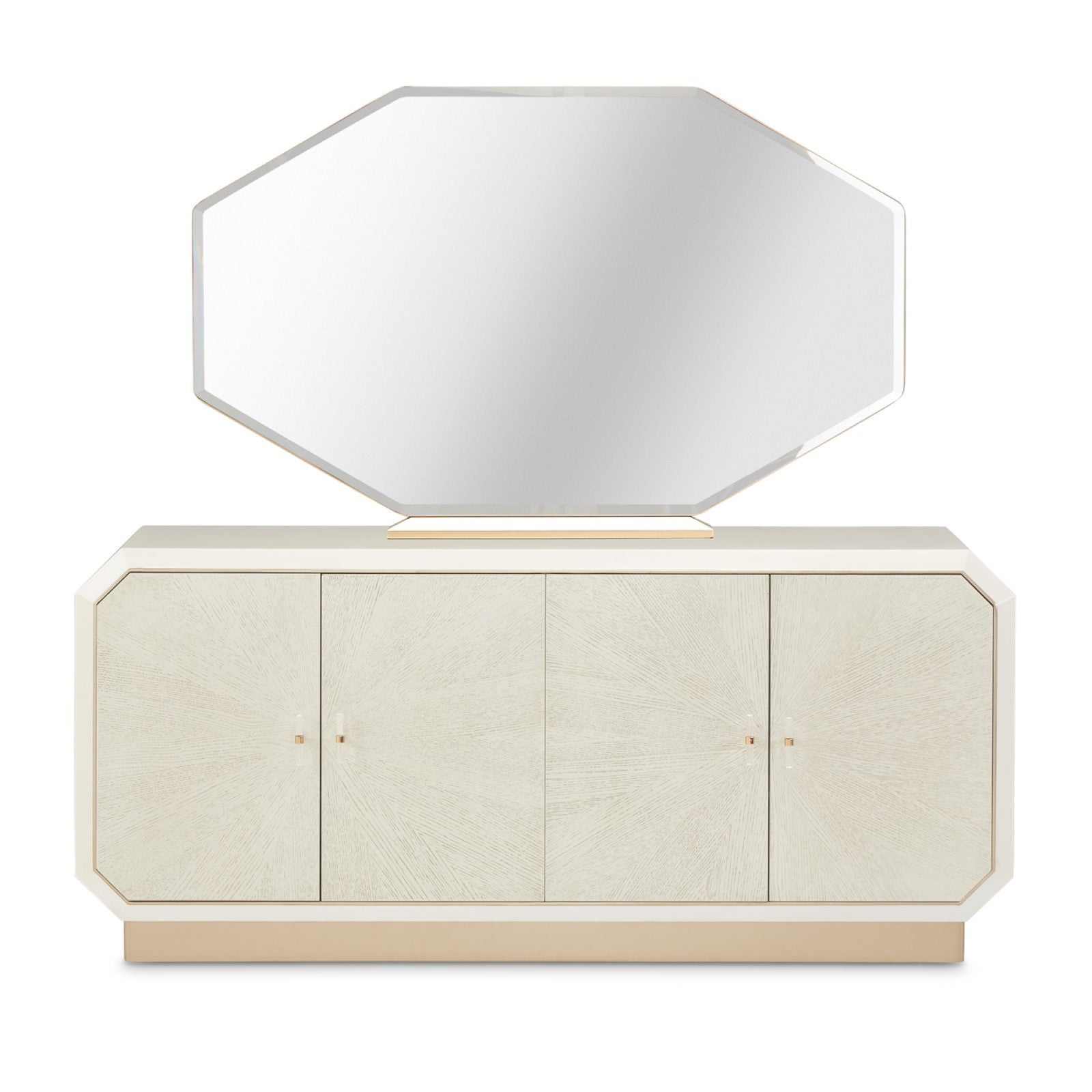 Michael Amini La Rachelle Sideboard and Mirror -  Champagne