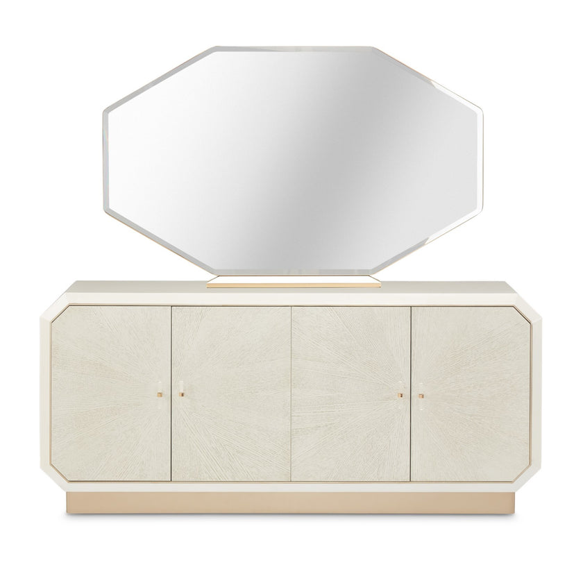 Michael Amini La Rachelle Sideboard and Mirror -  Champagne