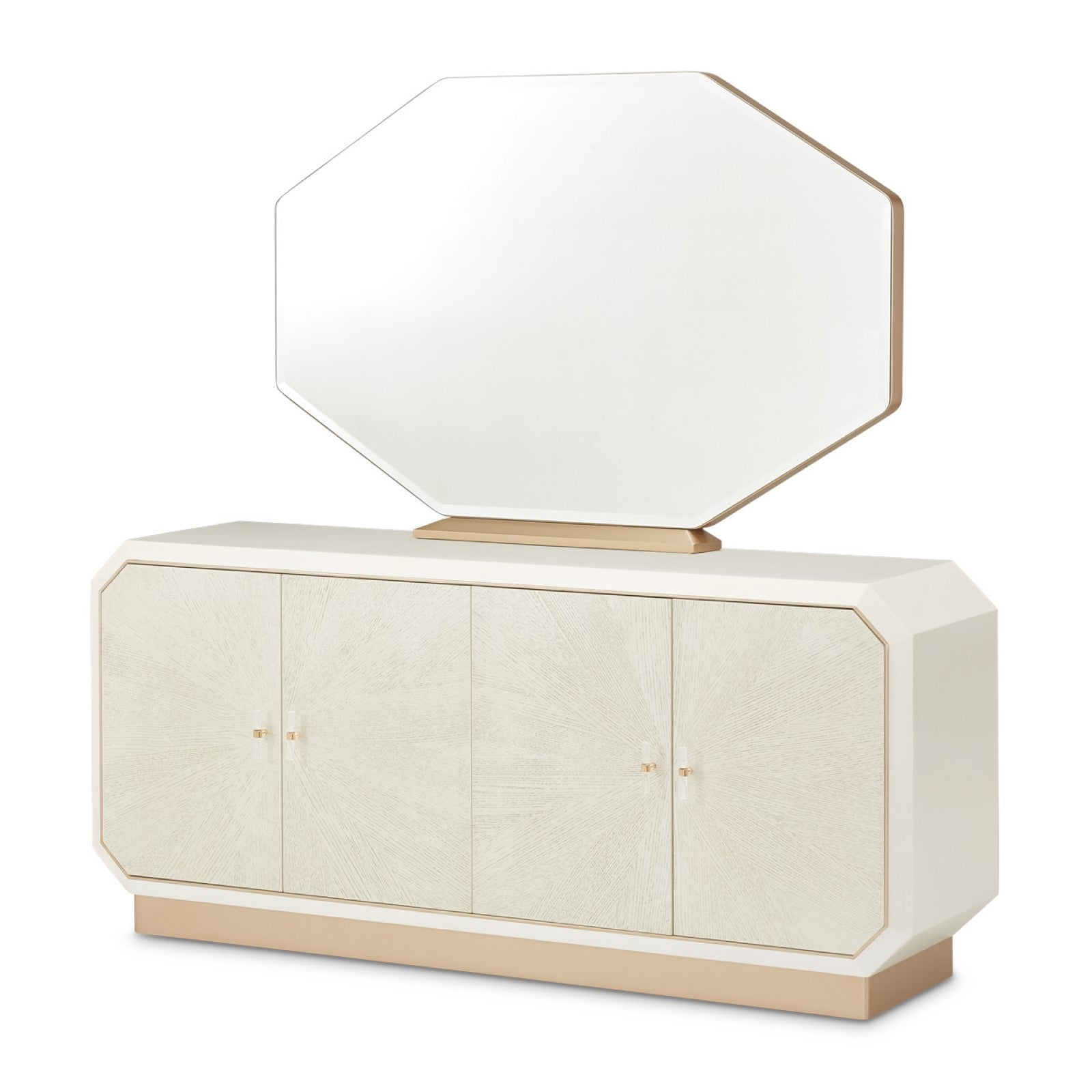 Michael Amini La Rachelle Sideboard and Mirror -  Champagne