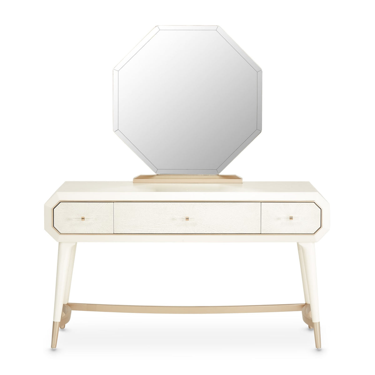 Michael Amini La Rachelle Vanity and Mirror Set - Champagne