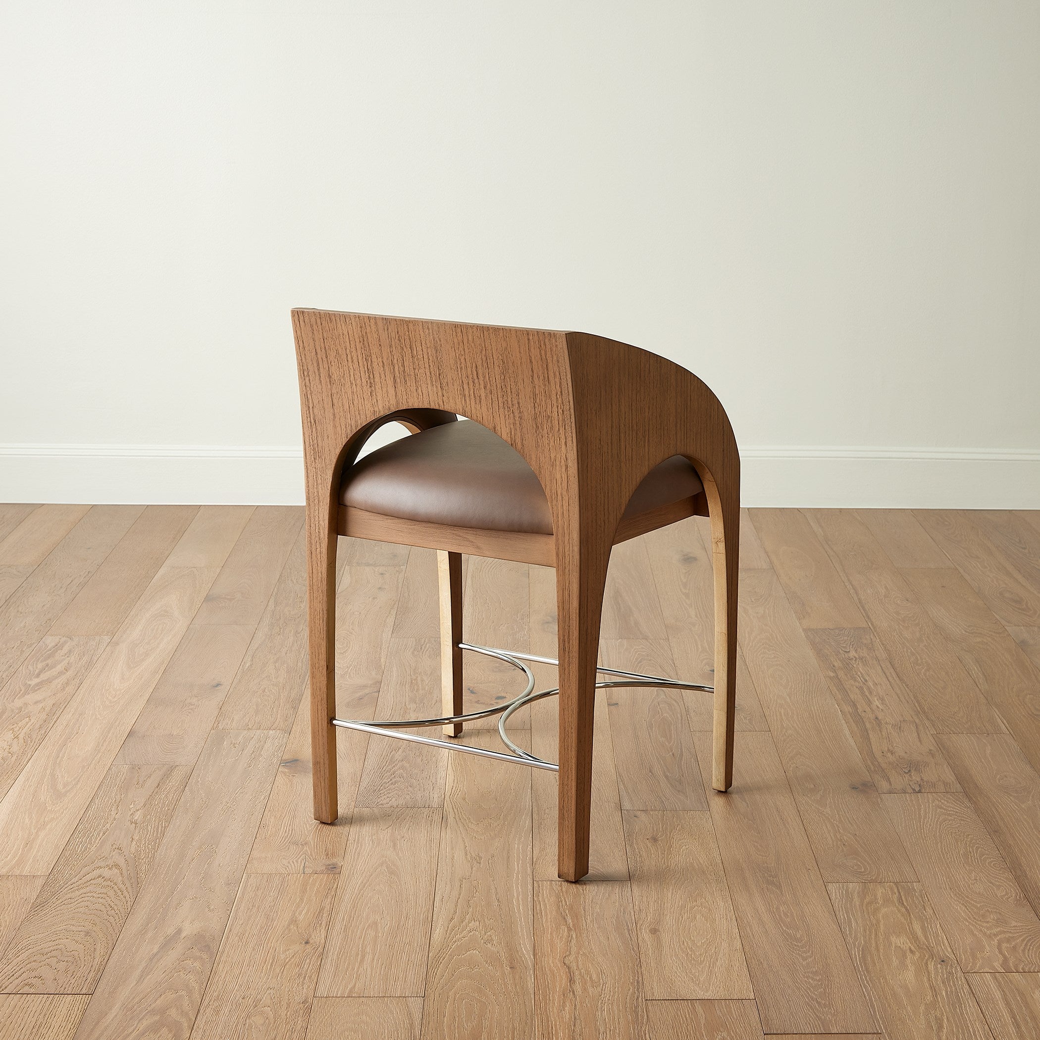 Global Views Arches Counter Stool-Nutmeg/Champagne