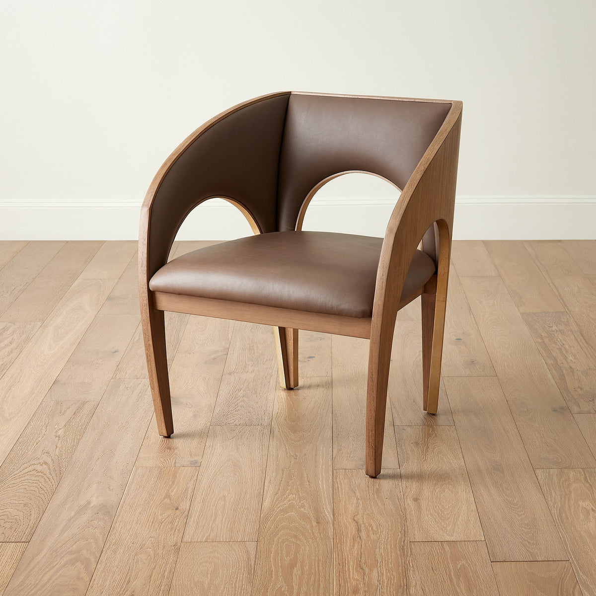 Global Views Arches Occasional Chair-Nutmeg/Champagne