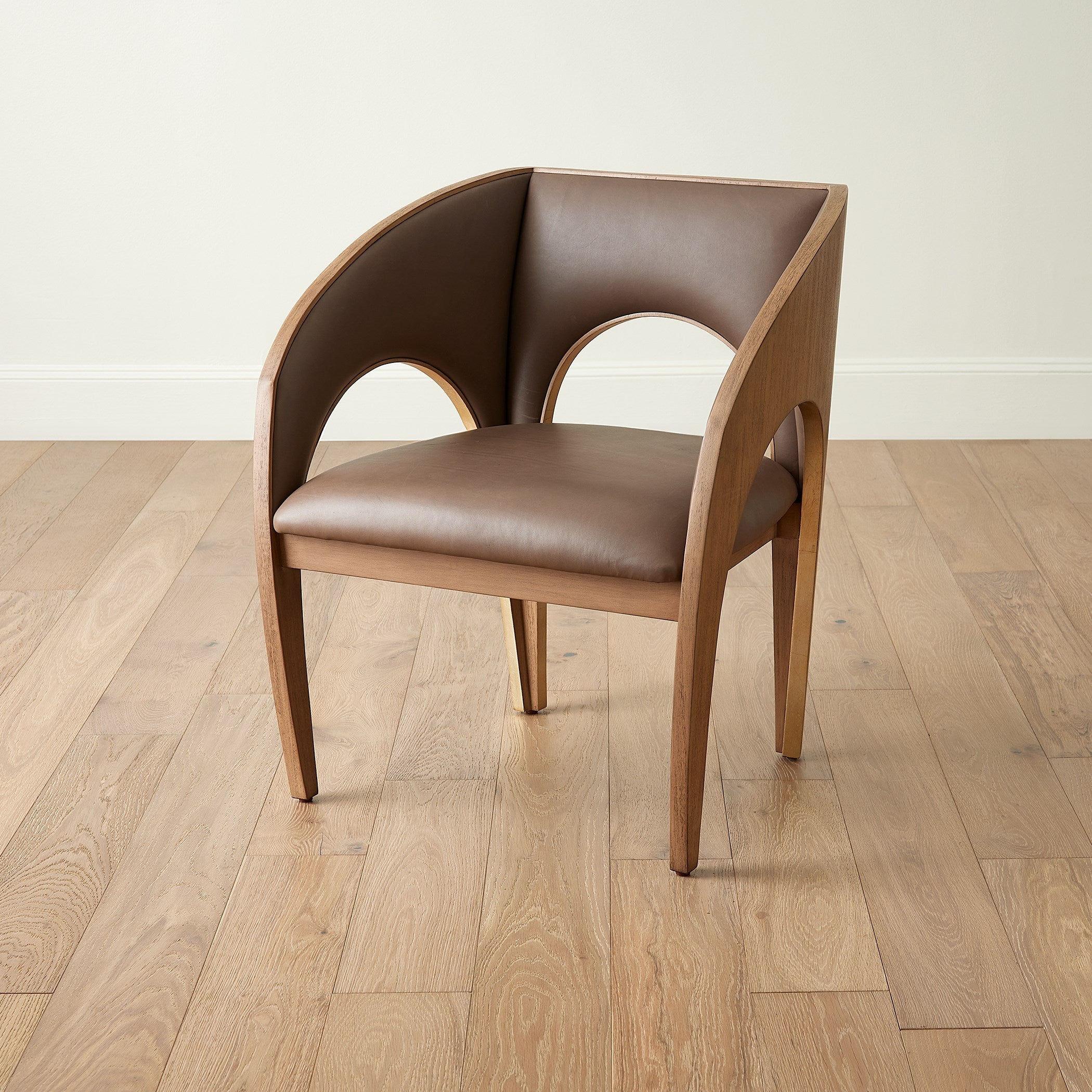 Global Views Arches Occasional Chair-Nutmeg/Champagne