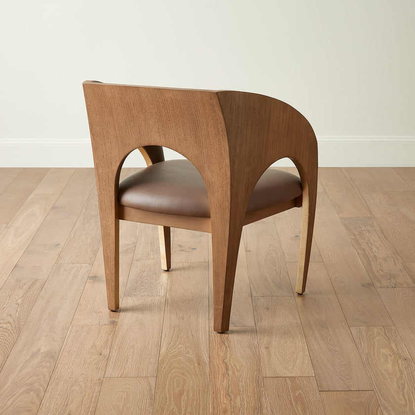 Global Views Arches Occasional Chair-Nutmeg/Champagne