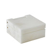 Global Views Hinged Alabaster Box White