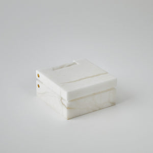 Global Views Hinged Alabaster Box White