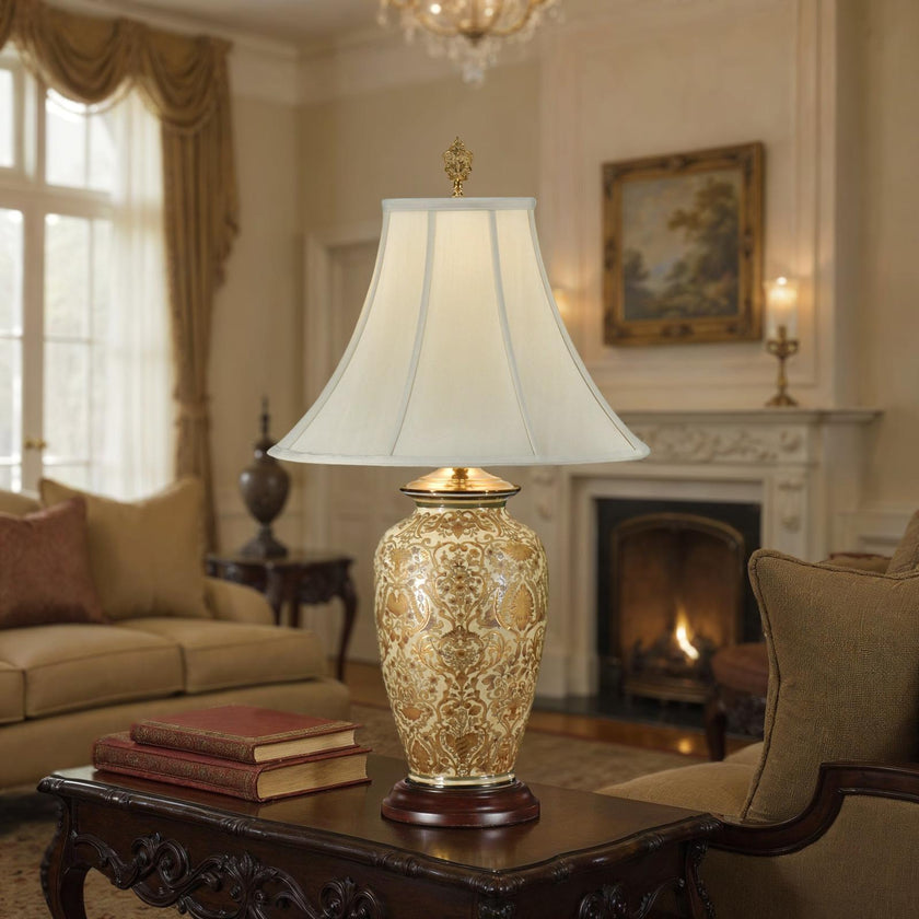 Wildwood Gold Damask Lamp