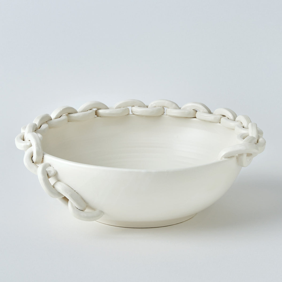 Global Views Catena Matte White Vase and Bowl