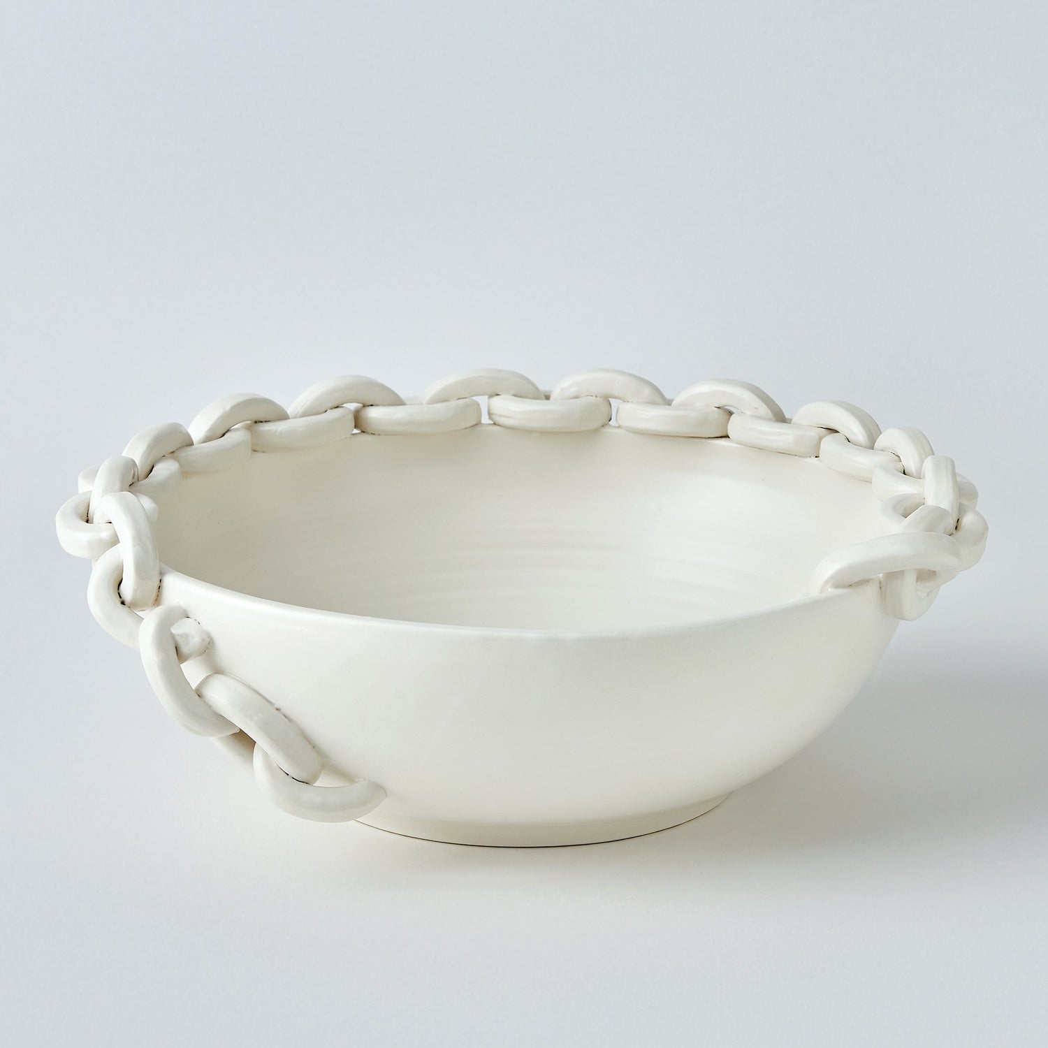 Global Views Catena Matte White Vase and Bowl