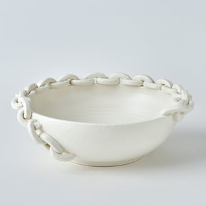 Global Views Catena Matte White Vase and Bowl