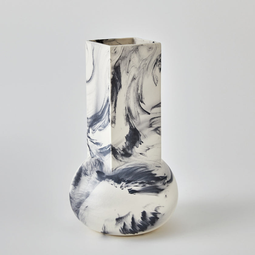Global Views Crocus Vase Blue Marble