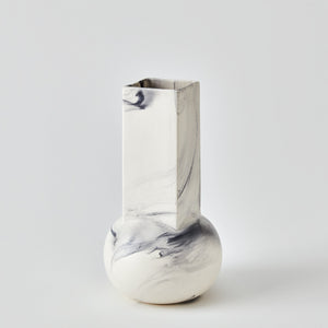 Global Views Crocus Vase Blue Marble