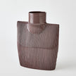 Global Views Ribbed Collar Vase Plum
