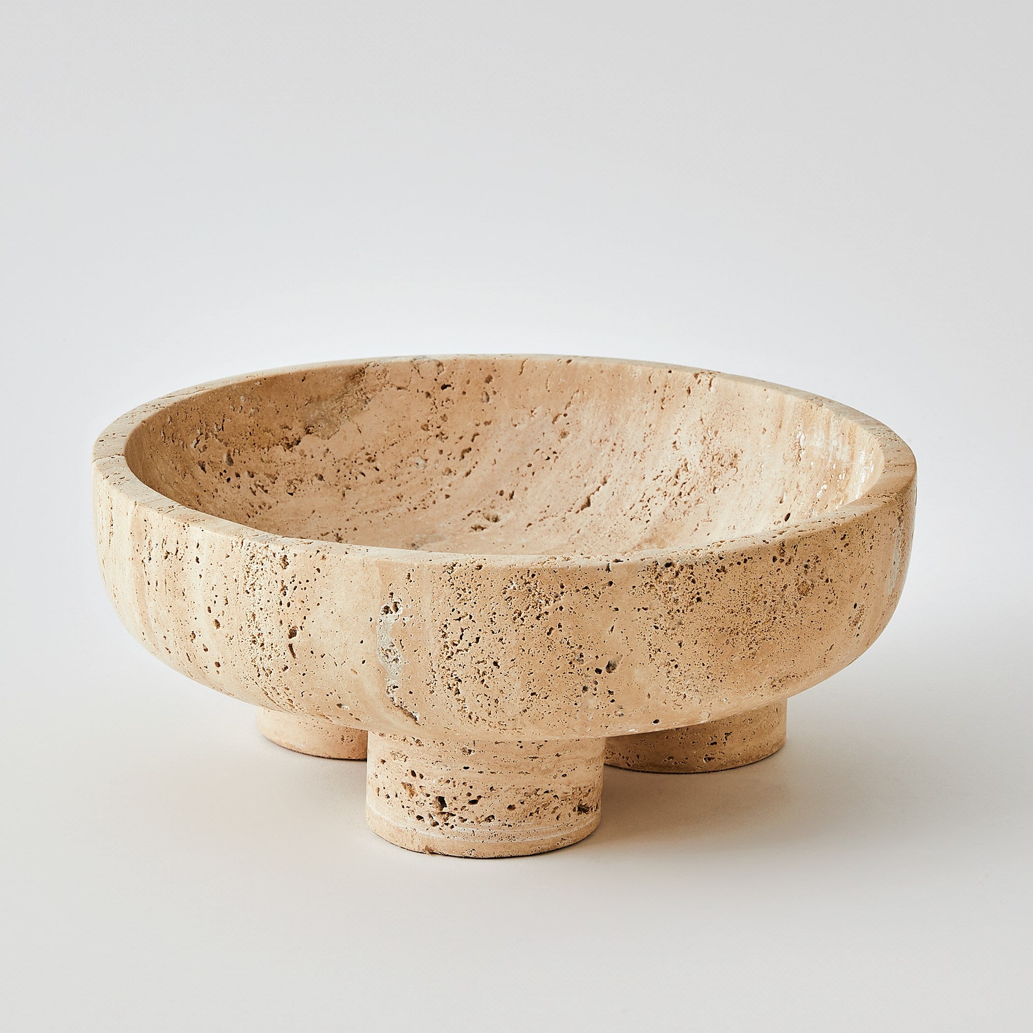 Global Views Priory Bowl Travertine