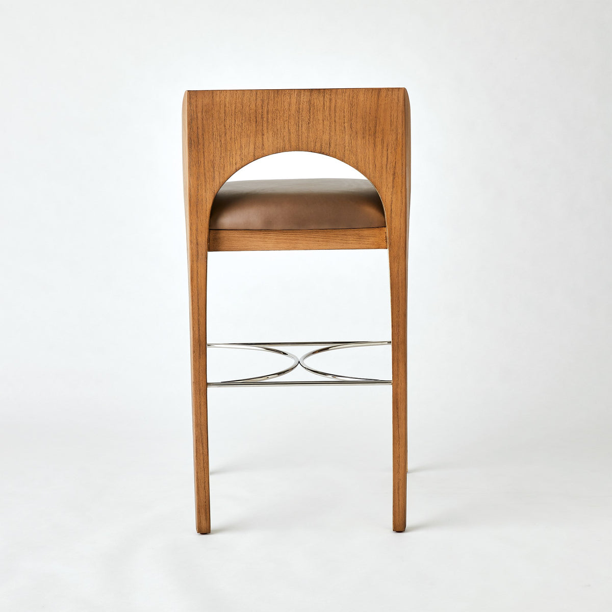 Global Views Arches Bar Stool-Nutmeg/Champagne