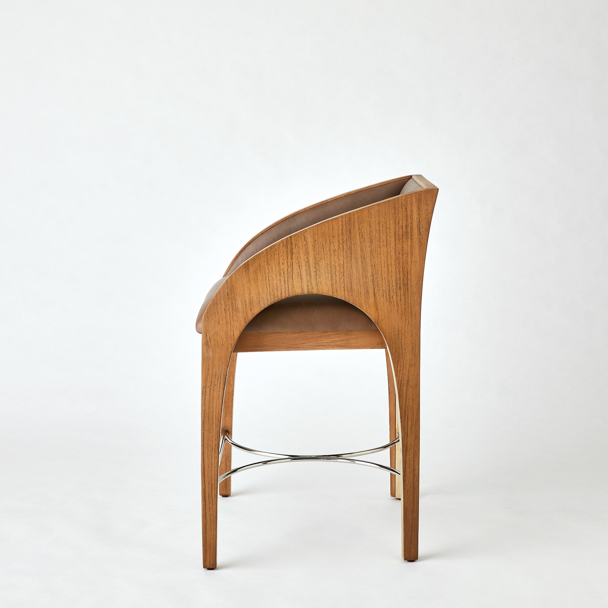 Global Views Arches Counter Stool-Nutmeg/Champagne