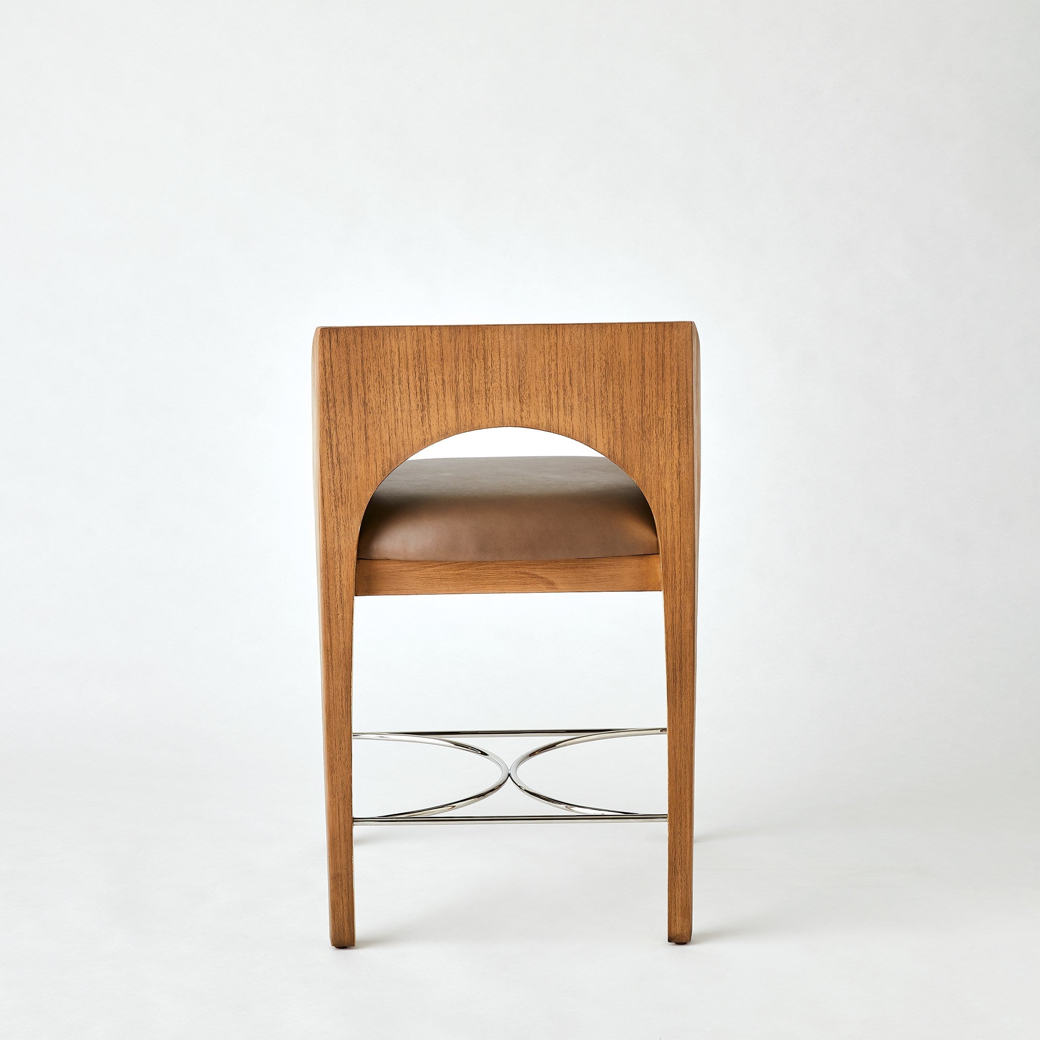 Global Views Arches Counter Stool-Nutmeg/Champagne