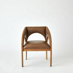 Global Views Arches Dining Chair-Nutmeg/Champagne