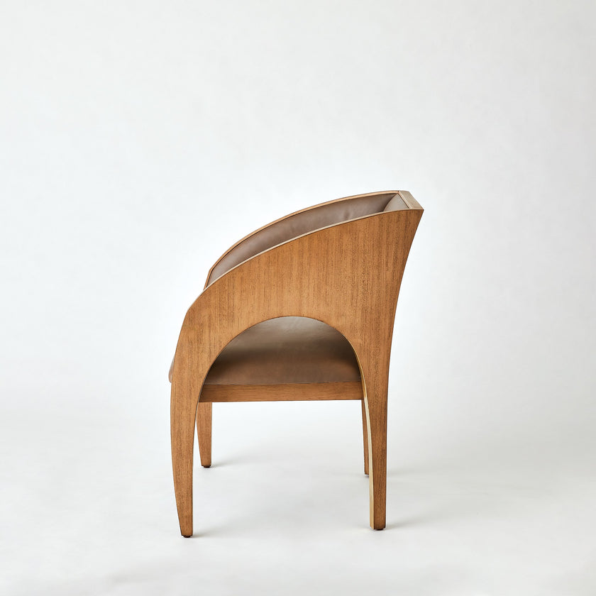 Global Views Arches Occasional Chair-Nutmeg/Champagne
