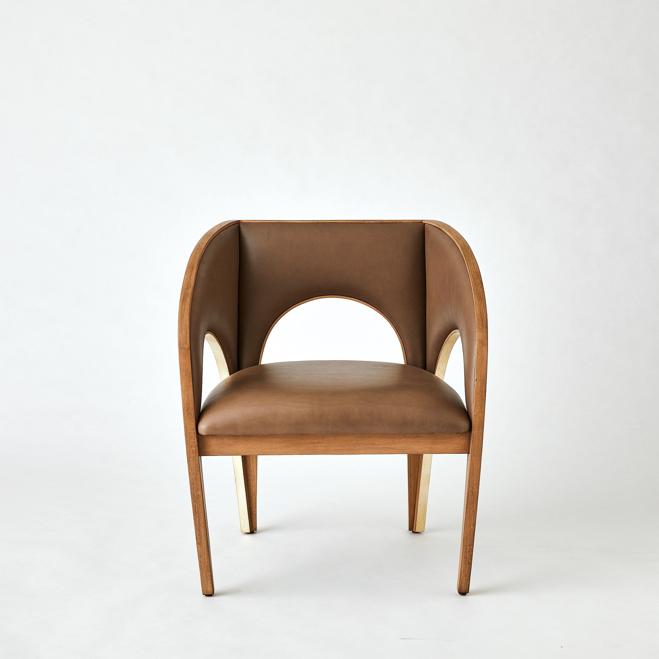 Global Views Arches Occasional Chair-Nutmeg/Champagne