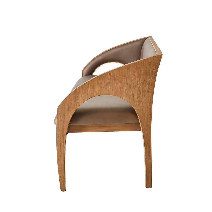 Global Views Arches Bench-Nutmeg/Champagne