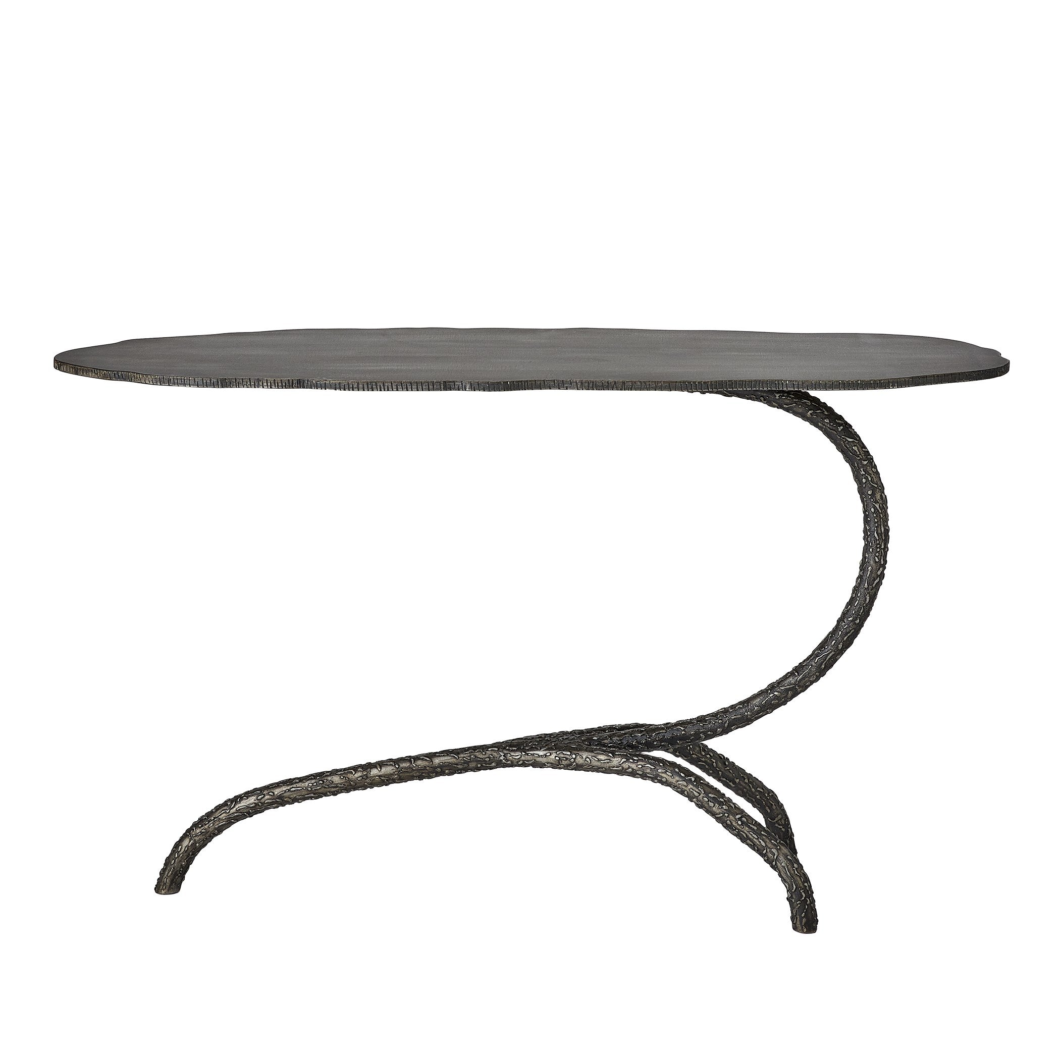 Global Views Forest Blossom Side Table-Natural Iron