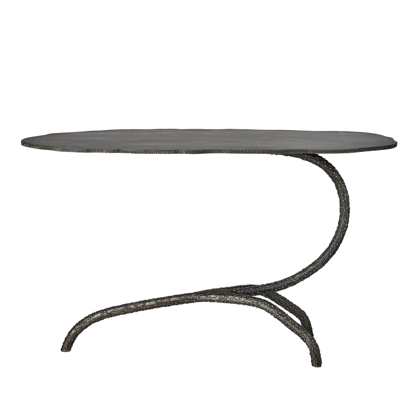 Global Views Forest Blossom Side Table-Natural Iron