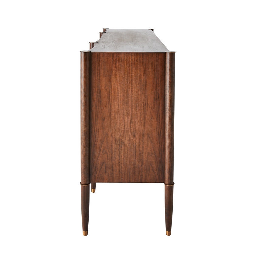 Global Views Triple Curve Cabinet Walnut