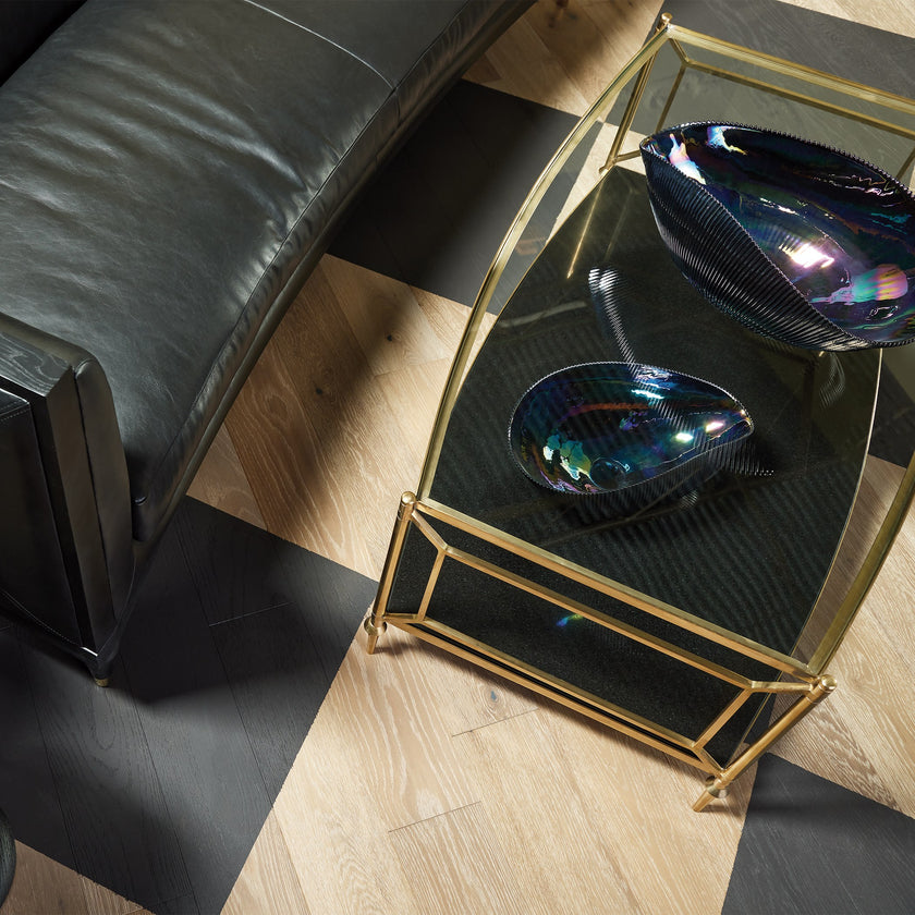 Global Views Arc Sofa-Black Leather