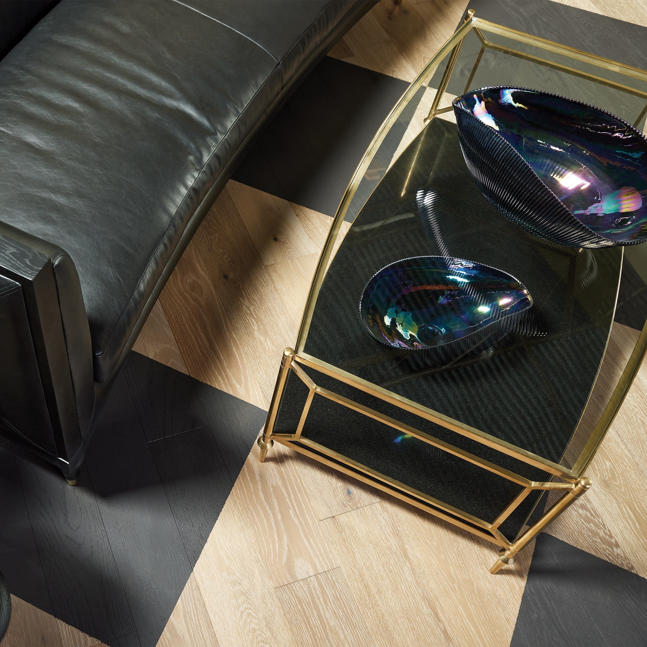 Global Views Camber Cocktail Table-Brass