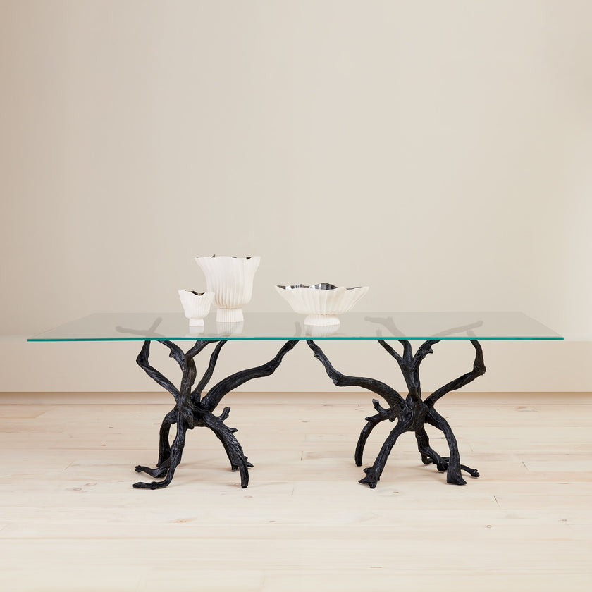 Global Views Monterey Rectangle Dining Table Natural Iron
