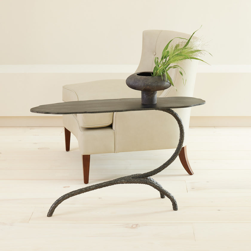 Global Views Forest Blossom Side Table-Natural Iron