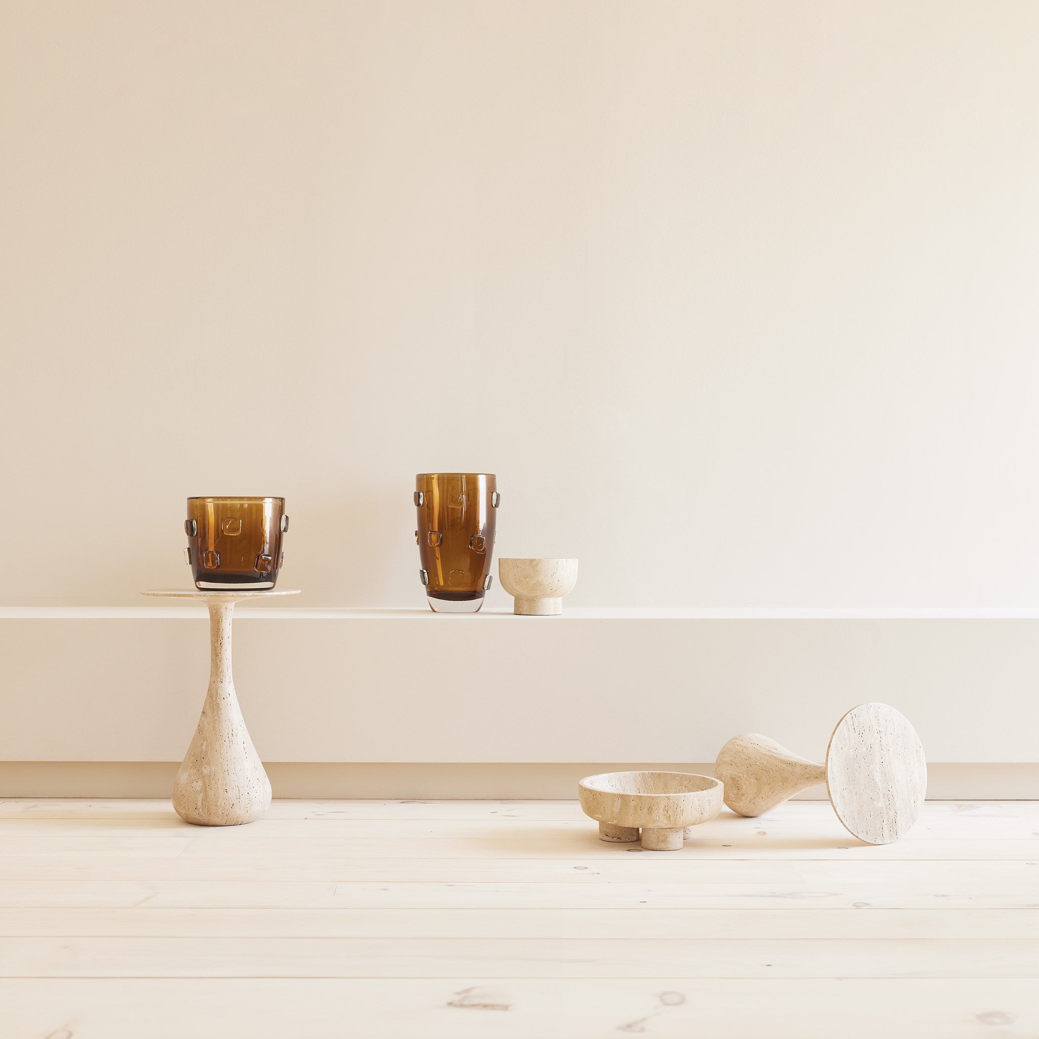 Global Views Ingot Vase-Amber-Sm