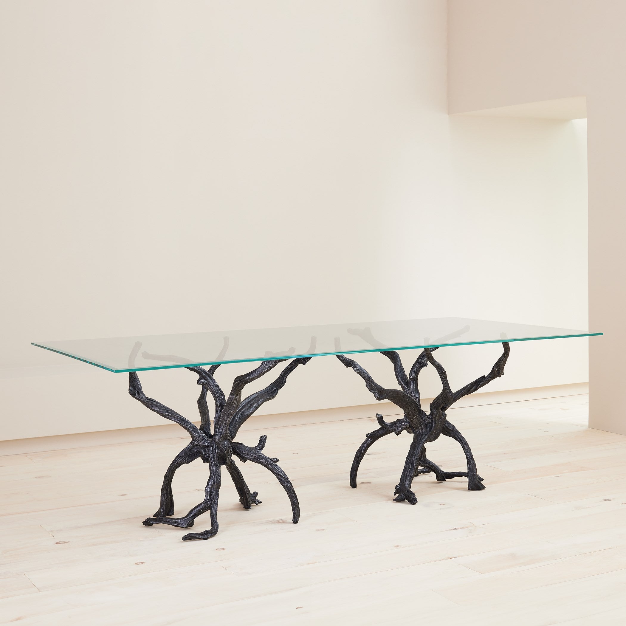 Global Views Monterey Rectangle Dining Table Natural Iron