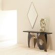 Global Views Elongated Diamond Mirror Brass