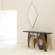 Global Views Elongated Diamond Mirror Brass