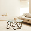 Global Views Twistwood Cocktail Table-Antique Brass