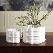 Global Views Crescent Printed Vase Matte White