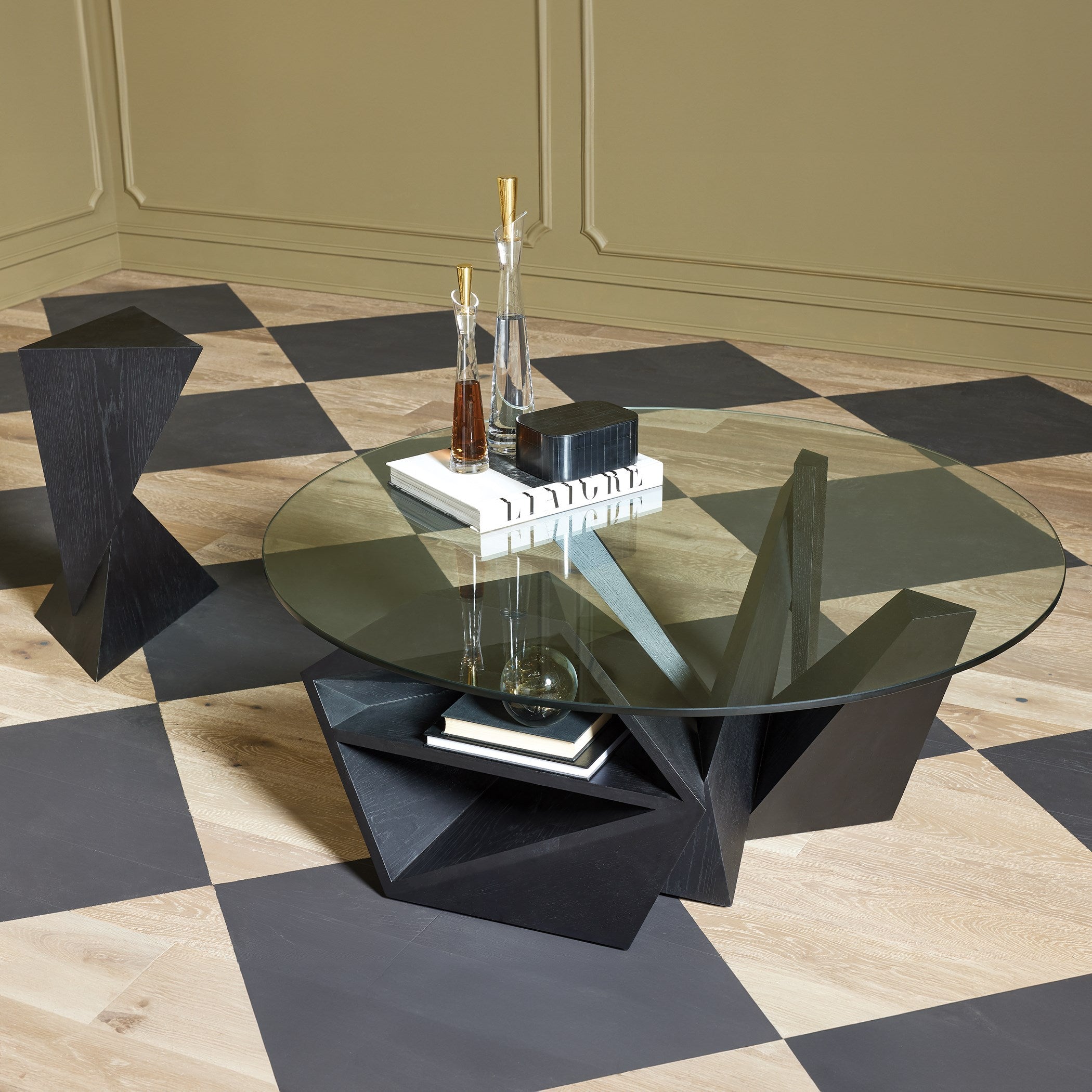 Global Views Slant Decanter Gold