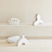 Global Views Flora Coral Bouquet Matte White