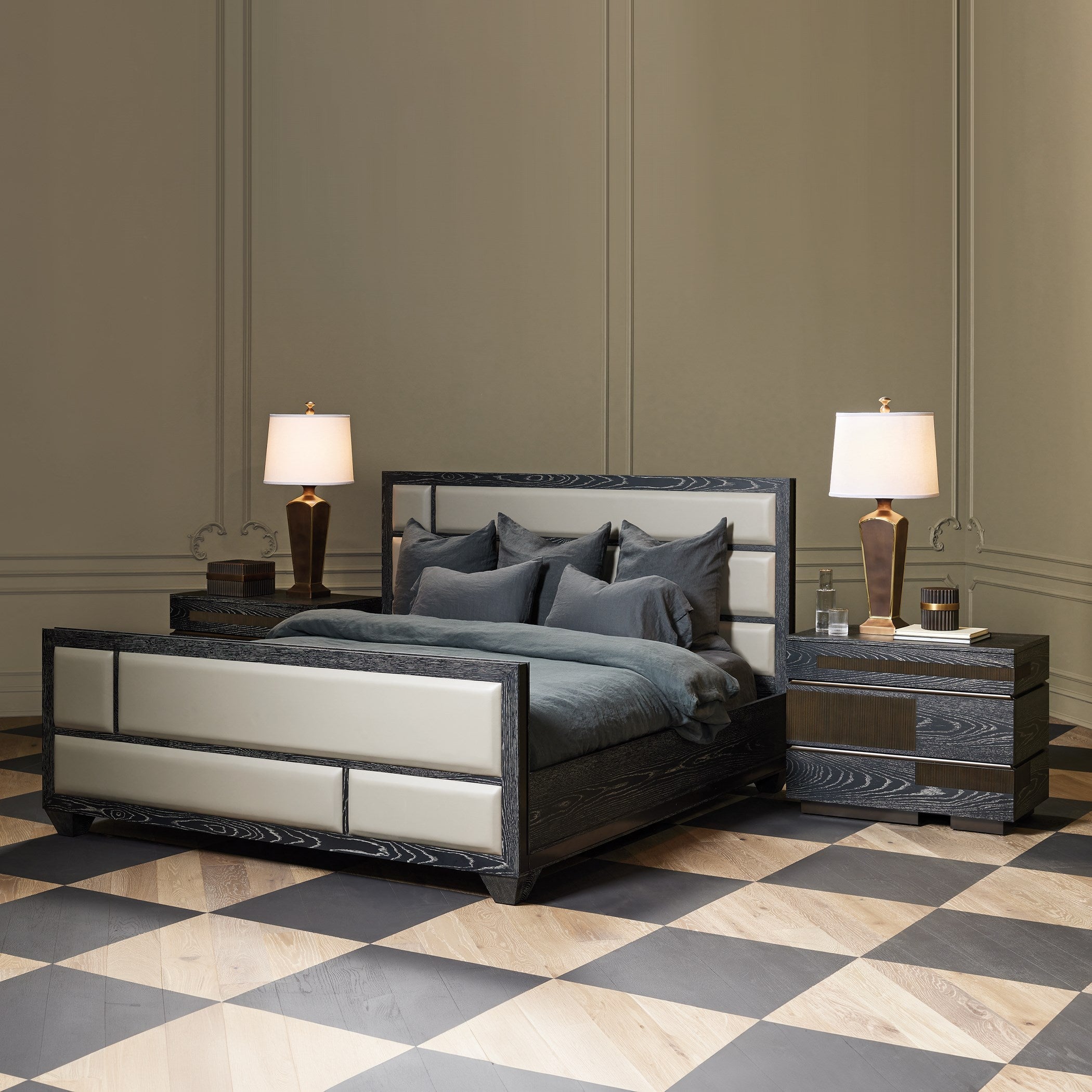 Global Views Brazil Chest-Black Cerused Oak