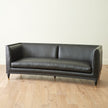 Global Views Arc Sofa-Black Leather
