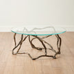 Global Views Twistwood Cocktail Table-Antique Brass