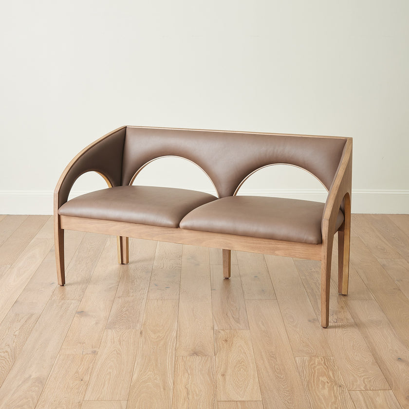 Global Views Arches Bench-Nutmeg/Champagne