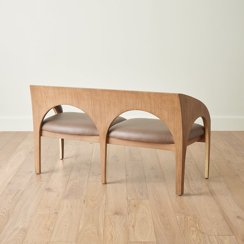 Global Views Arches Bench-Nutmeg/Champagne