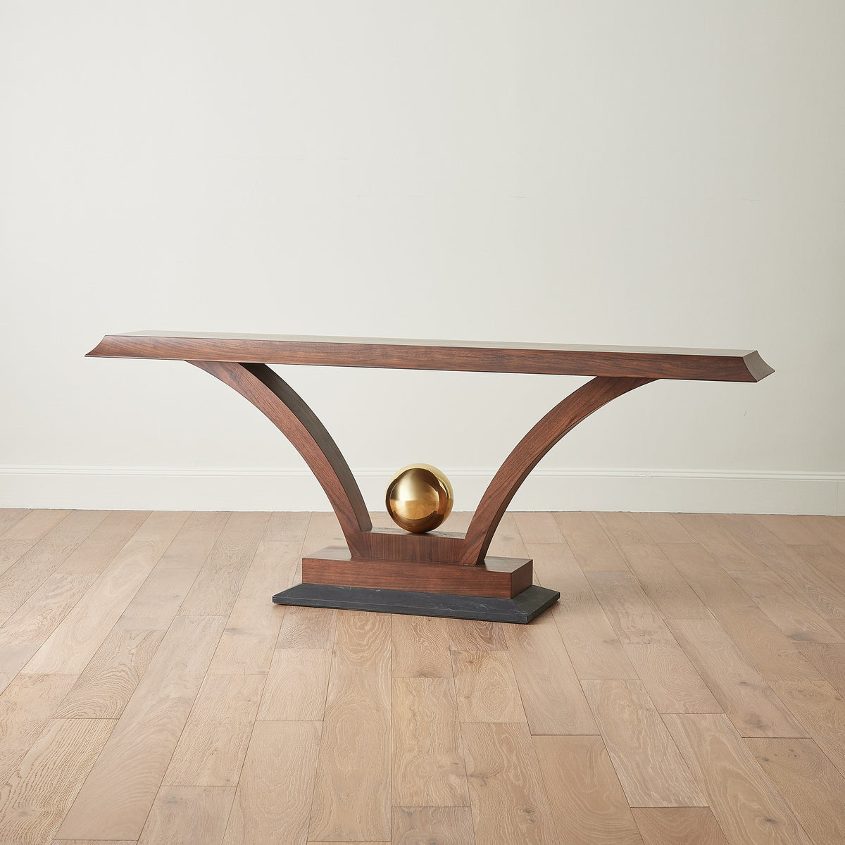 Global Views Colby Console Walnut/Brass